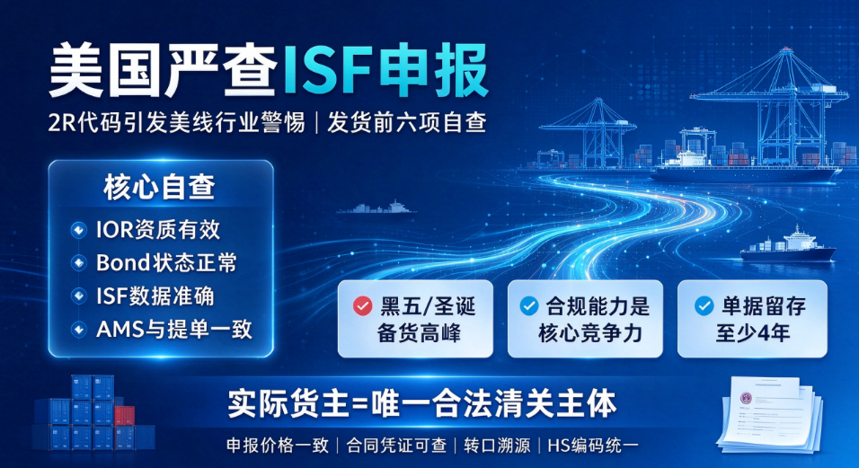 美国严查ISF申报2R代码，美线合规风险升级，行业高度警惕
